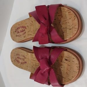 Kork-Ease Brigit Sandal Fuchsia Color Size 7M Slip on Bow Accent